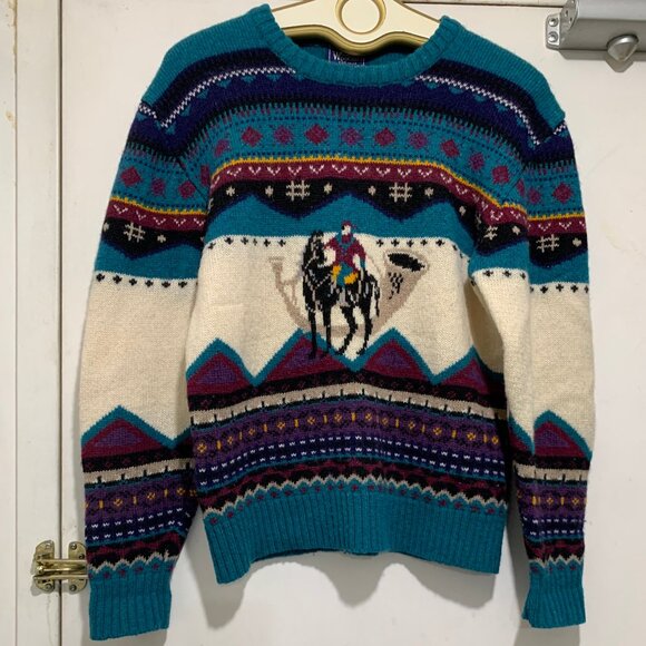 THE WOOLRICH WOMAN VINTAGE GRAPHIC KNITTED SWEATERS SIZE M - Picture 5 of 12